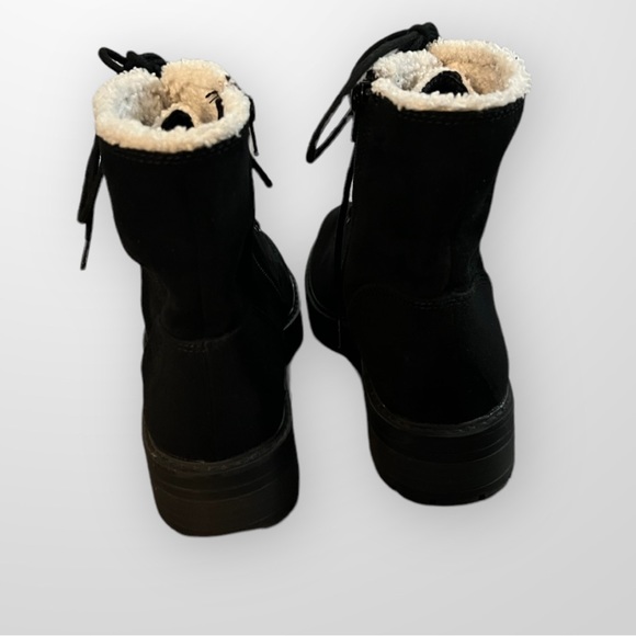 Suede Shearling Lace Up Boot // Winter Combat Boot // Lug Sole - Picture 5 of 8